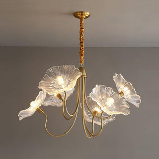 Contemporary lotus glass chandelier living room pendant lamp