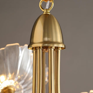 Modern glass lotus chandelier leaf pendant ceiling fixture