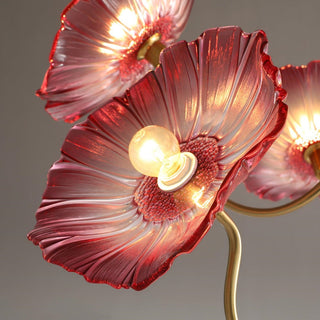 Modern lotus glass chandelier leaf pendant ceiling fixture