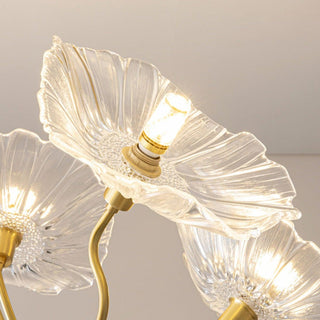 Lotus leaf glass chandelier modern pendant dining room