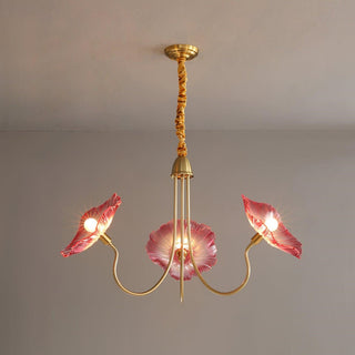 Glass lotus leaf chandelier modern ceiling pendant living room