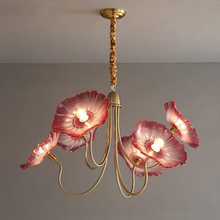 Modern chandelier glass lotus leaf design pendant ceiling