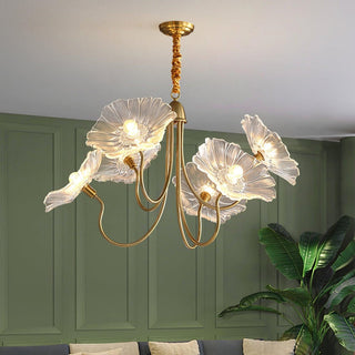 Lotus leaf chandelier glass modern pendant ceiling fixture
