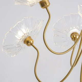 Glass lotus leaf pendant chandelier modern ceiling lamp