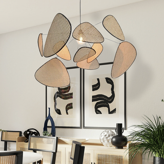 Bohemian Bamboo Chandelier – Handcrafted Woven Pendant Light With E27 Socket