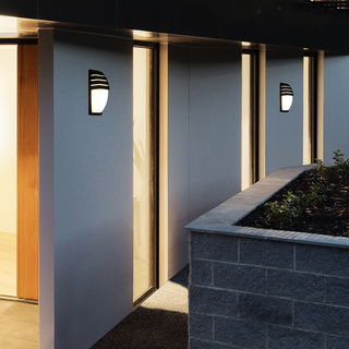 Outdoor Wall Light – Black Aluminum Modern Fixture with Motion Sensor Lamp