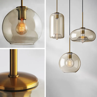 Scandi Pendant Light – Adjustable Nordic Glass Lamp with Soft Ambient LED Lighting