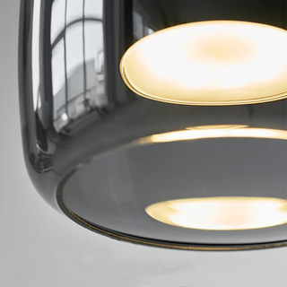 Gray Pendant Light – Modern LED Hanging Lamp With Adjustable Height
