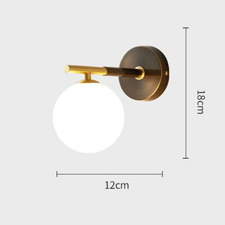 Copper luxury ball wall sconce ambient — warm metallic