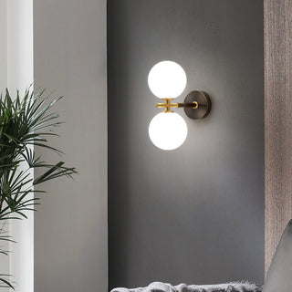 Luxury copper single light ball wall sconce — warm finish