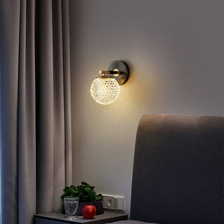 Luxury copper wall sconce ball illuminated — warm metallic