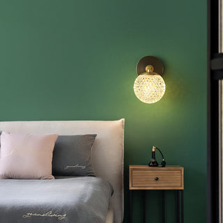 Luxury 1-light copper ball wall lamp — warm metallic sconce