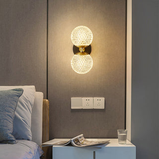 Copper ball single light luxury wall sconce detail — warm