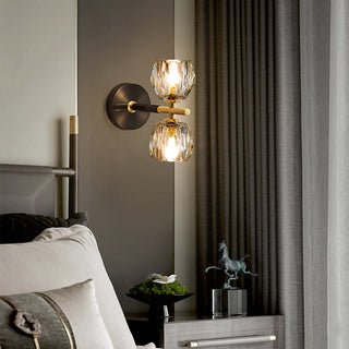 Single light copper luxury ball wall sconce — warm metallic