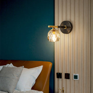 Luxury copper ball wall lamp angle — single light sconce