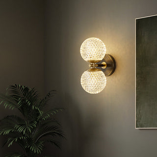 Single copper ball luxury warm wall sconce — metallic