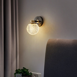 Copper luxury warm ball wall sconce — metallic fixture