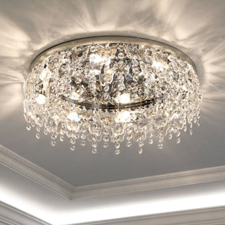 Crystal chrome ceiling light luxury – flush mount elegant bedroom
