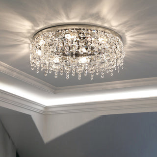 Chrome crystal ceiling light luxury – flush mount close-up