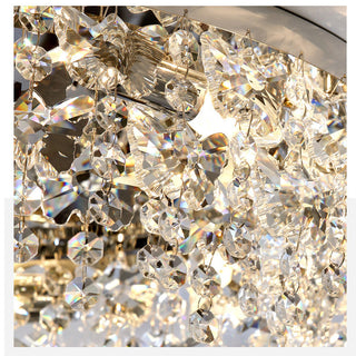 Crystal Chrome Ceiling Light – Luxury Flush Mount Lighting For Elegant Bedroom