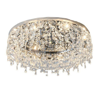 Crystal Chrome Ceiling Light – Luxury Flush Mount Lighting For Elegant Bedroom