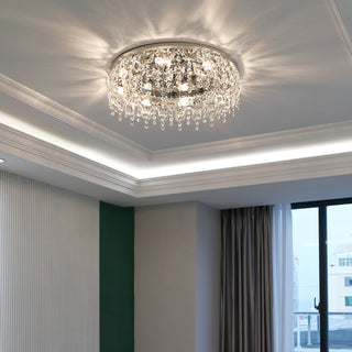 Crystal luxury ceiling light chrome – flush mount bedroom