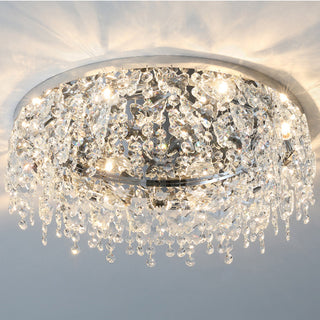 Luxury crystal ceiling fixture chrome – flush mount bedroom