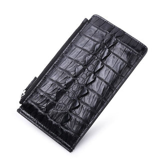 alligator leather wallet haven handmade classic men's card holder snap closure close-up