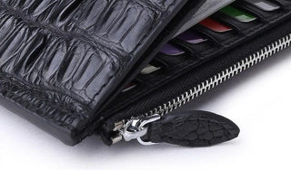 alligator leather wallet haven handmade classic men's card holder snap closure set view