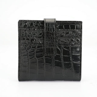 alligator leather wallet haven luxury men's card holder vertical slots extra storage pockets close-up