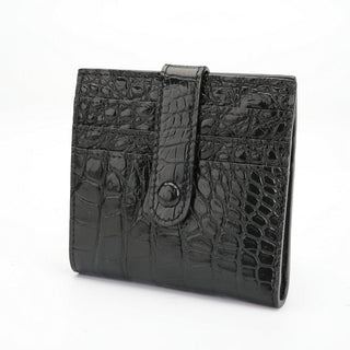 alligator leather wallet haven luxury men's card holder vertical slots extra storage pockets side view