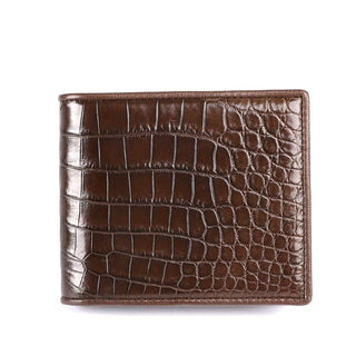 croc leather wallet haven luxury men's business wallet bill compartments card holder close-up