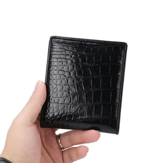croc leather wallet haven luxury men's business wallet bill compartments card holder angle view