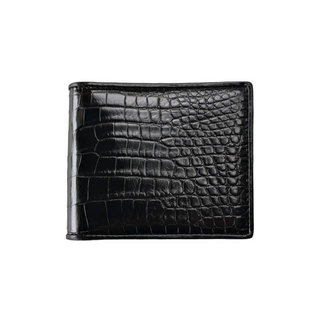crocodile leather wallet haven genuine crocodile skin men's business billfold zipper pocket angle view