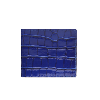 italian leather card holder haven slim bifold wallet rfid blocking crocodile texture feature view