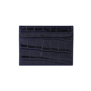 red leather card holder haven slim italian crocodile pattern wallet men macro view