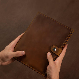 leather business portfolio handmade full grain leather padfolio business card holder set view