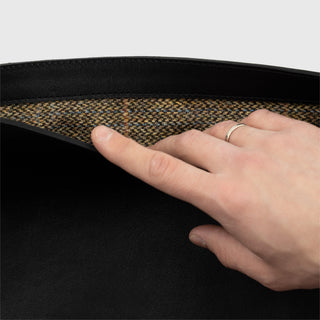 leather laptop sleeve handmade full grain leather macbook case 13-16 inch side view