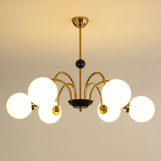 3-globe chrome glass chandelier — Nordic warm ceiling light