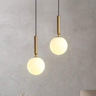 Modern Pendant Lamp – Metal Pendant Light with Opal Glass Sphere | Lumavera Lighting