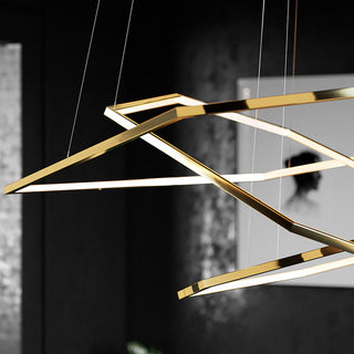 Geometric Pendant Light – Modern Ceiling Light | Gold Metal Polygon Fixture