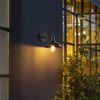 Antique Brass Wall Light – Rustic Outdoor Wall Light with Warm LED Glow