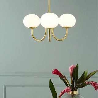 Adjustable pink bubble glass chandelier for kitchen island