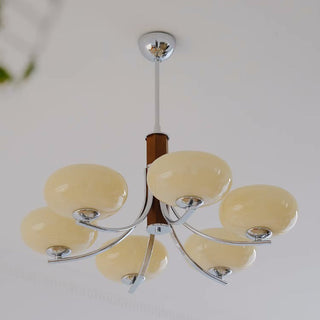 Handcrafted Bauhaus wood chandelier medieval design ceiling