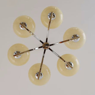 Medieval Bauhaus wooden chandelier solid frame ceiling fixture