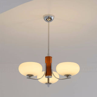 Handcrafted solid wood chandelier Bauhaus medieval design