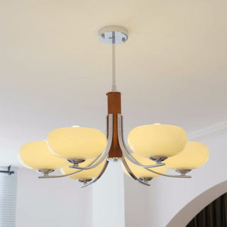 Solid wood chandelier handcrafted Bauhaus medieval style
