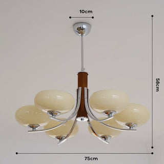 Medieval handcrafted wood chandelier Bauhaus ceiling pendant