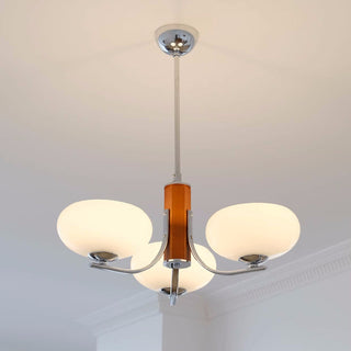 Solid wood chandelier medieval Bauhaus handcrafted ceiling lamp