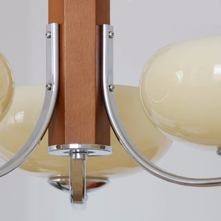 Wood Bauhaus chandelier medieval design pendant ceiling lamp